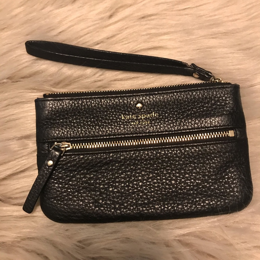 Kate Spade mini pebbled leather wristlet